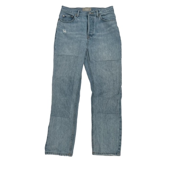 Everlane The 90's Cropped Distressed Button Fly Cheeky Jean Size 25 Women’s - Picture 1 of 7